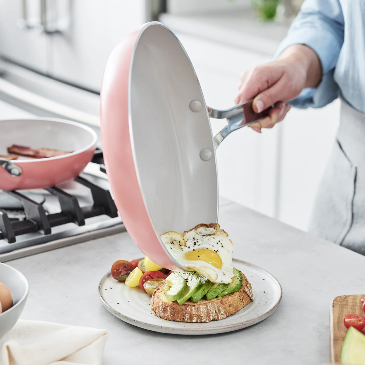 Nova Ceramic Nonstick 3-Piece Cookware Set | Coral