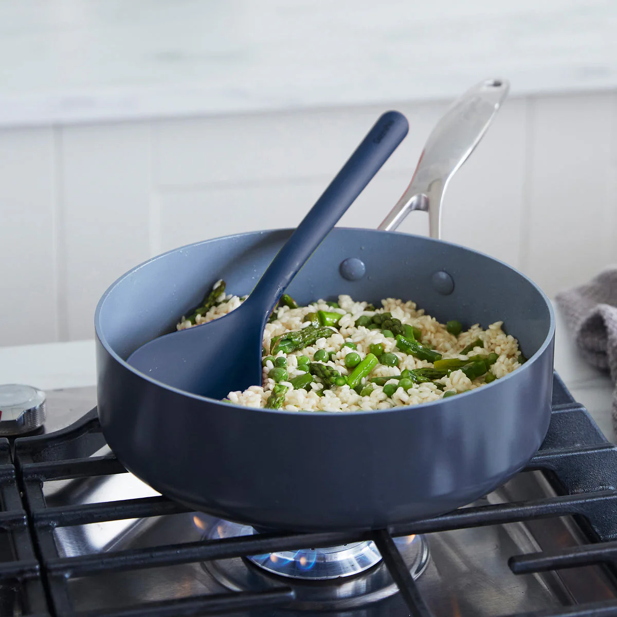 Platinum Silicone Solid Spoon | Navy