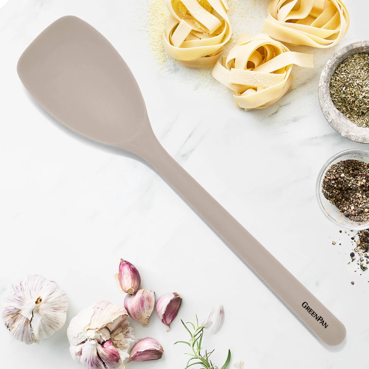 Platinum Silicone Sauté Spoon | Taupe