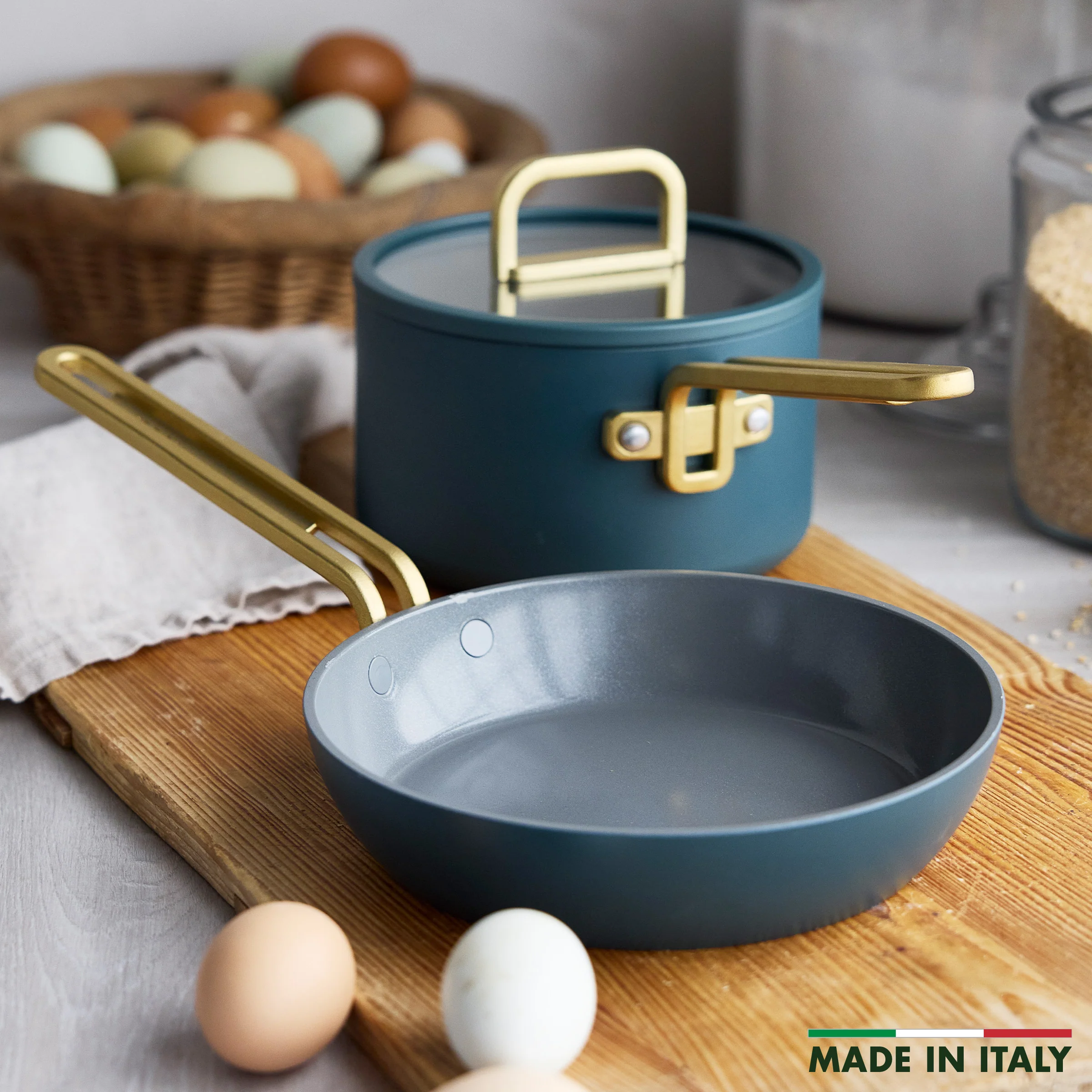 Stanley Tucci™ Ceramic Nonstick 3-Piece Mini Set | Venetian Teal