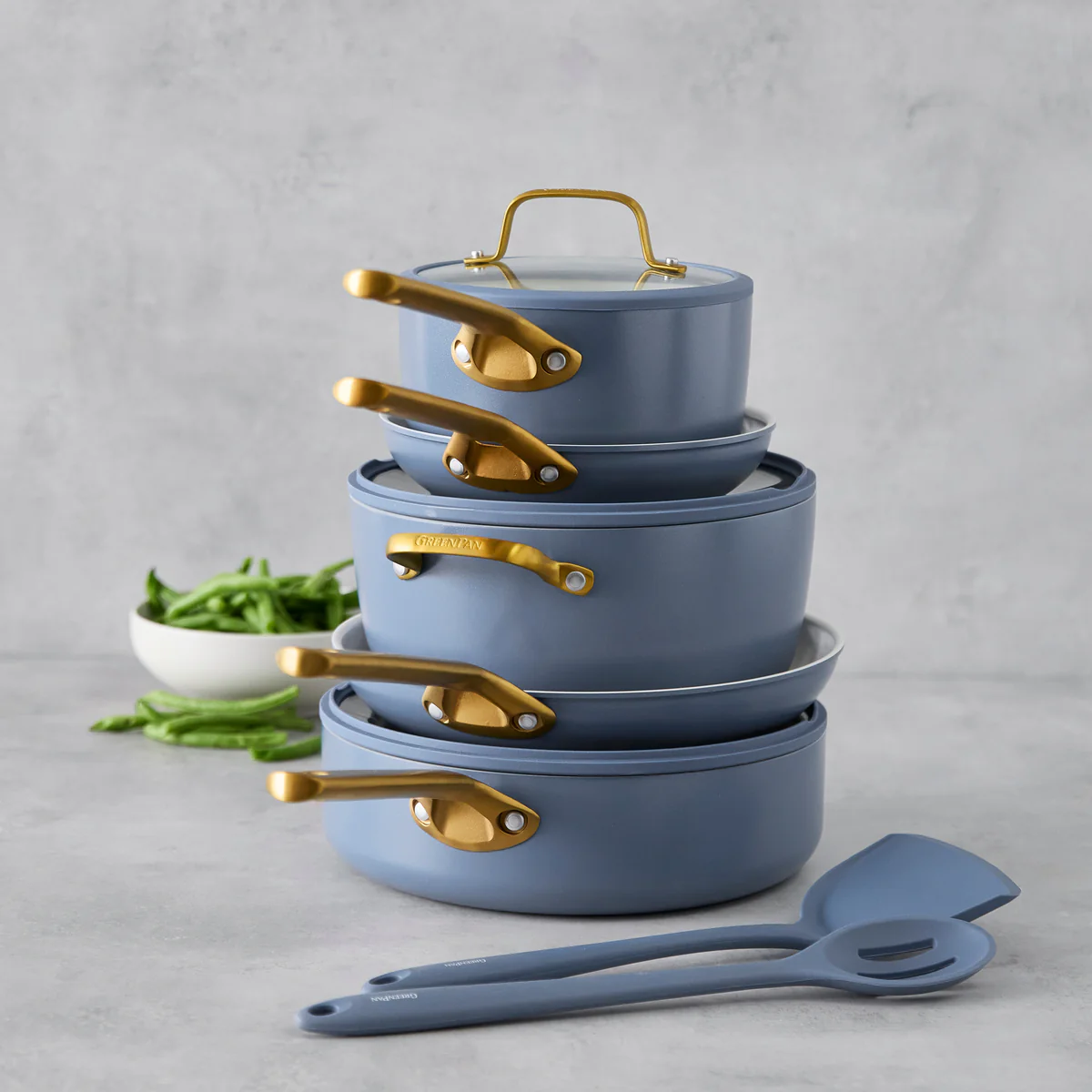 Reserve Pro Ceramic Nonstick 10-Piece Cookware Set | Ocean