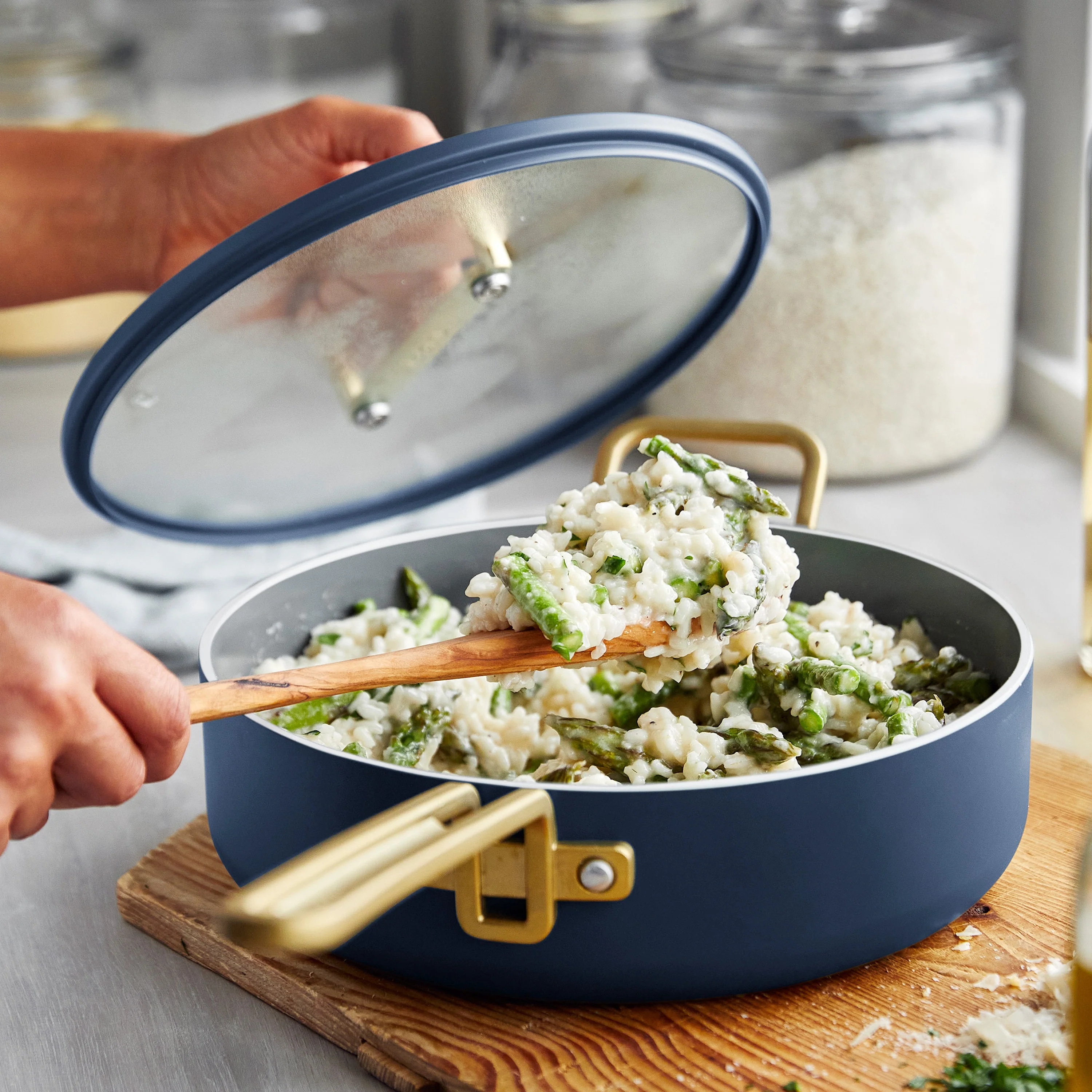 Stanley Tucci™ Ceramic Nonstick 11-Piece Cookware Set with The Tucci Cookbook | Marino Blue