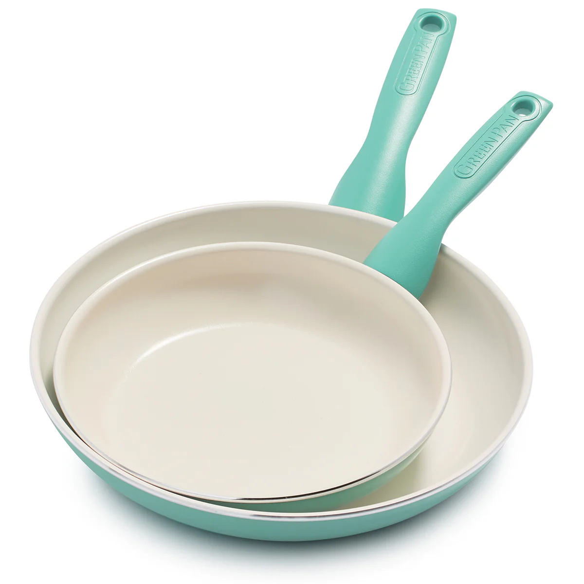 Rio Ceramic Nonstick 8 and 10 Frypan Set | Turquoise