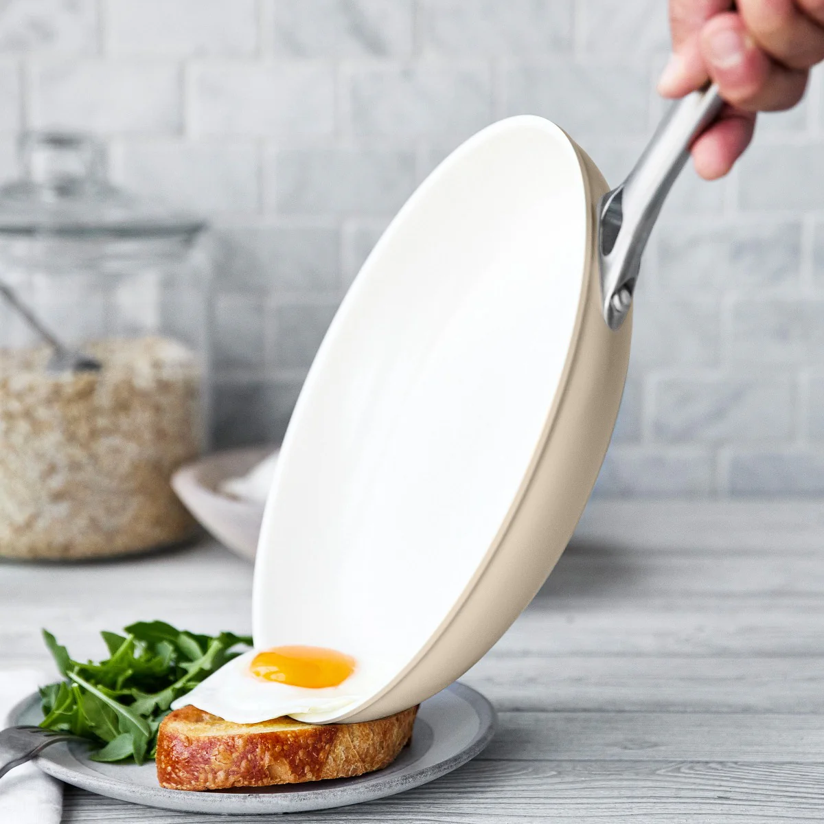 Padova Ceramic Nonstick 8, 10 and 12 Frypan Set | Taupe