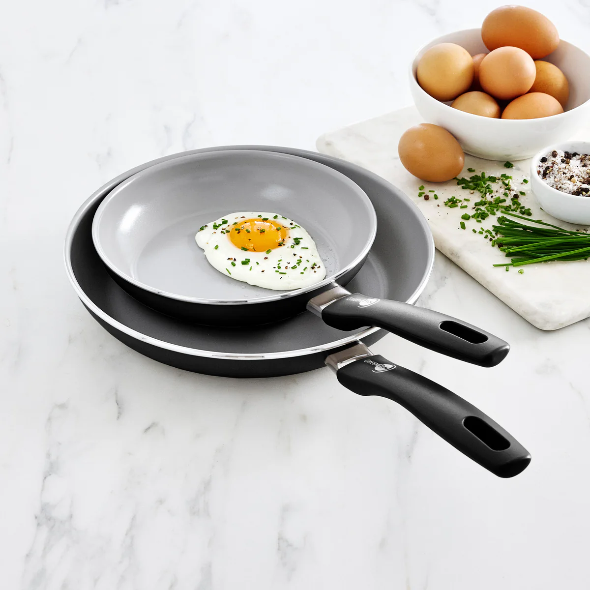 Dover Ceramic Nonstick 8 and 10 Frypan Set | Black