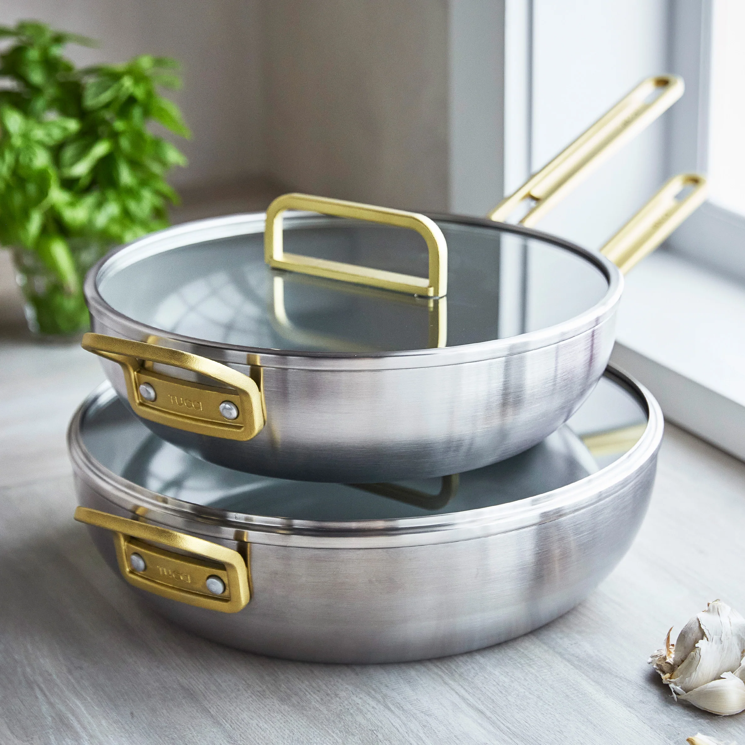 Stanley Tucci™ Stainless Steel Ceramic Nonstick 4.5-Quart Stanley Pan Jr. with Lid