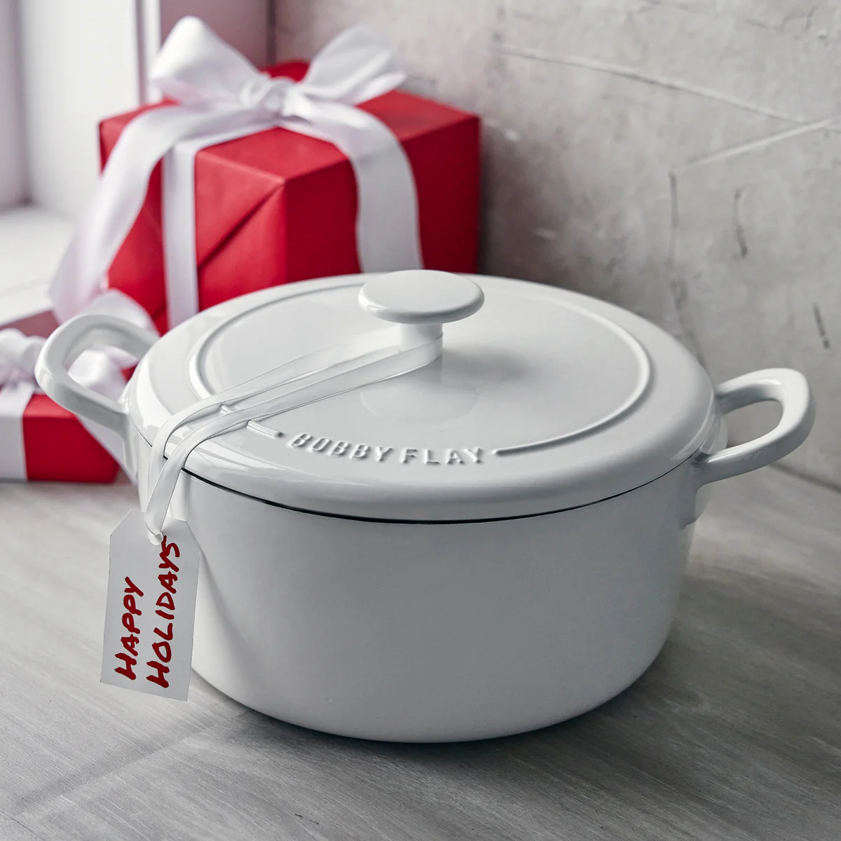 Bobby Flay by GreenPan 5.5-Quart Enameled Cast Iron Dutch Oven | Ivory