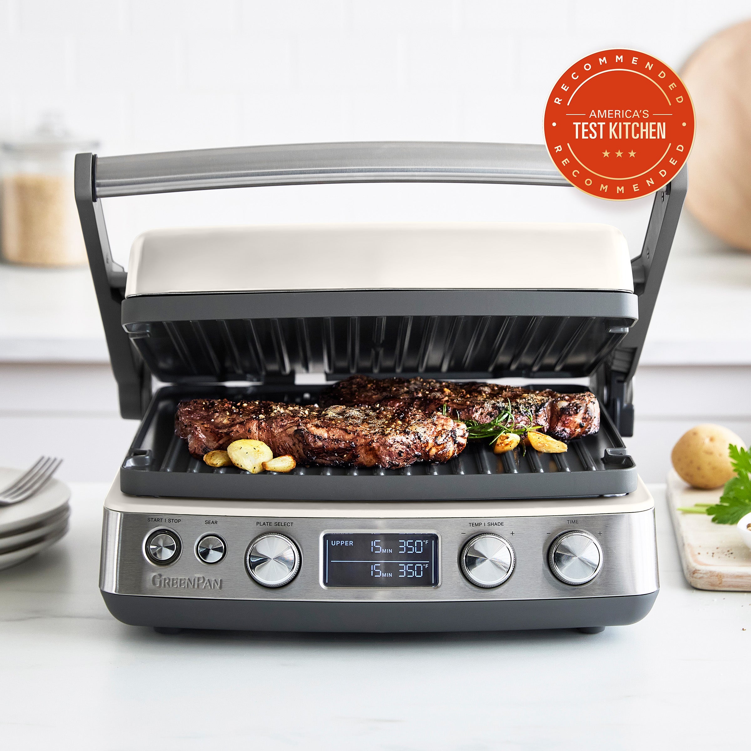 Elite Multi Grill & Griddle with Waffle Plates | Cloud Cream