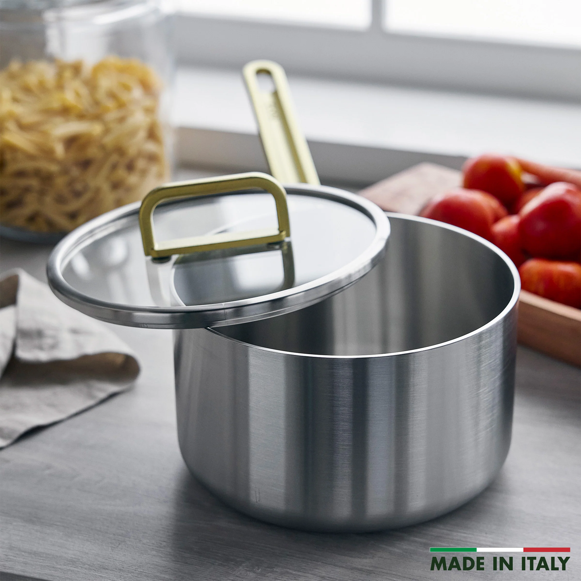 Stanley Tucci™ Uncoated Stainless Steel 4-Quart Saucepan with Lid