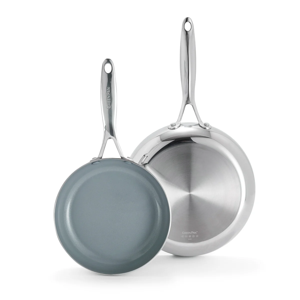 Valencia Pro Stainless Steel 8 and 10 Frypan Set