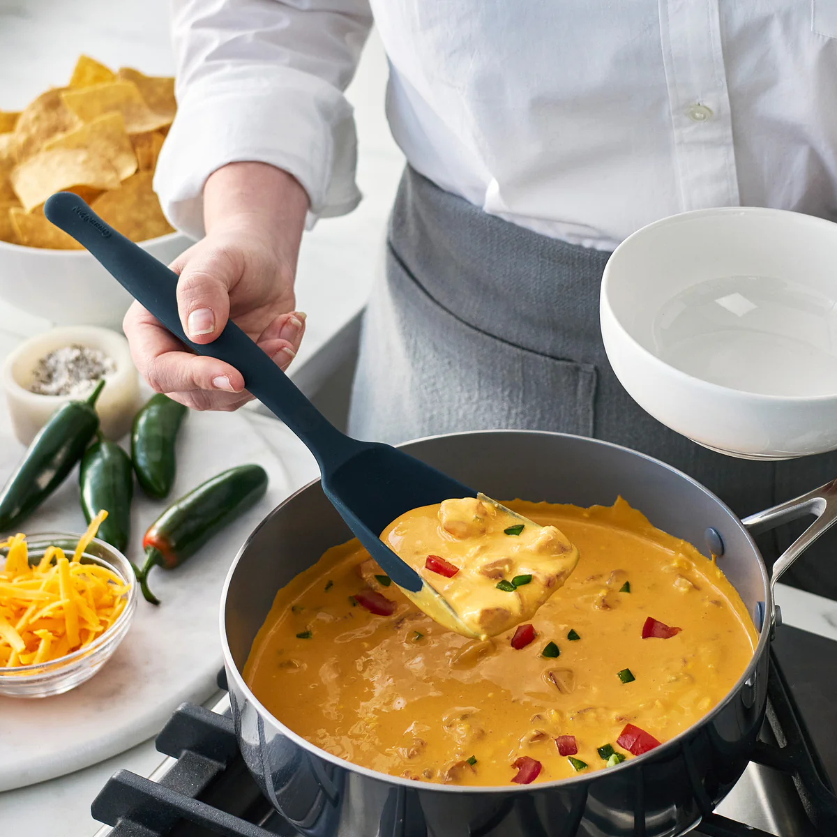 Premiere Silicone Deep Rectangle Spoon | Oxford Blue