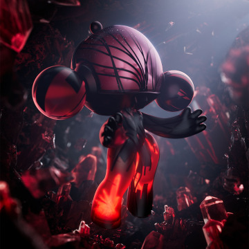 POP MART MEGA α SKULLPANDA 1000% Red Crystal