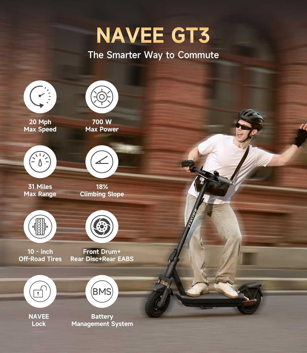 NAVEE GT3 Series Electric Scooter Adults, e Scooter, Fast 20 Mph