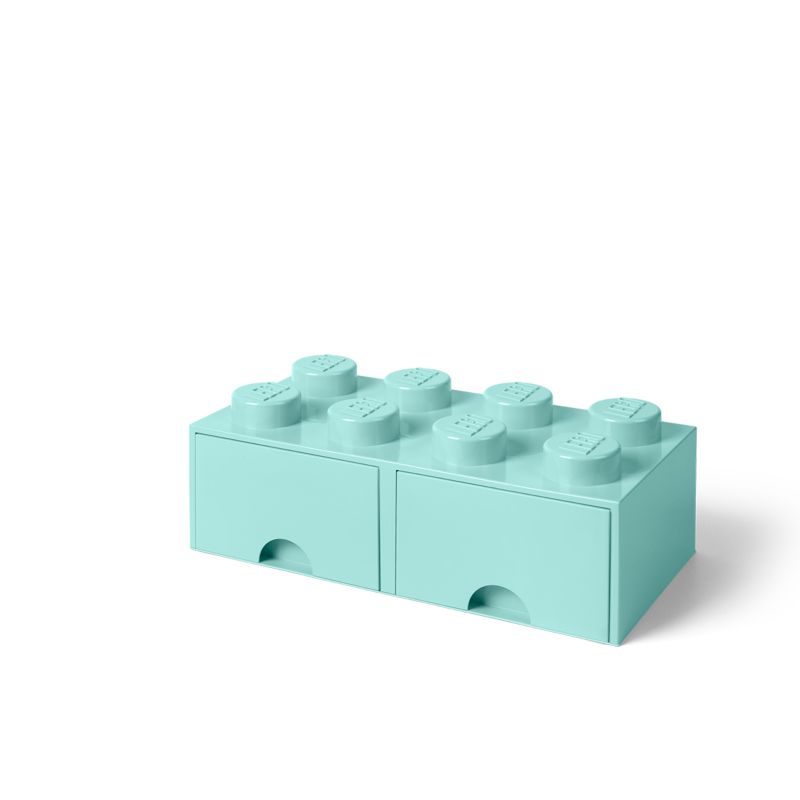 LEGO® 8-Stud Aqua Light Blue Storage Brick Drawer
