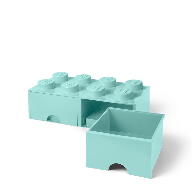 LEGO® 8-Stud Aqua Light Blue Storage Brick Drawer
