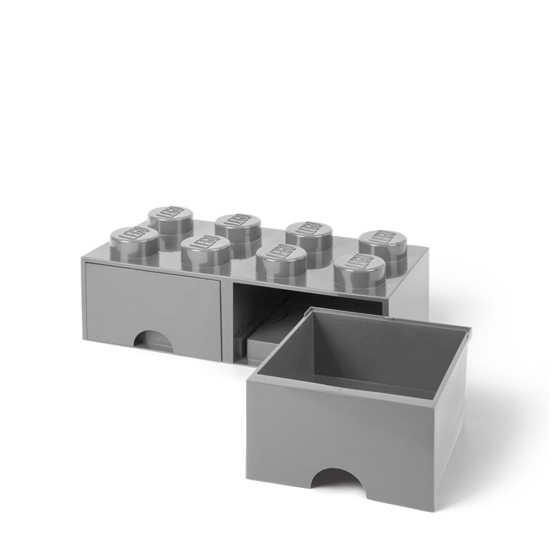 LEGO® 8-Stud Medium Stone Gray Storage Brick Drawer