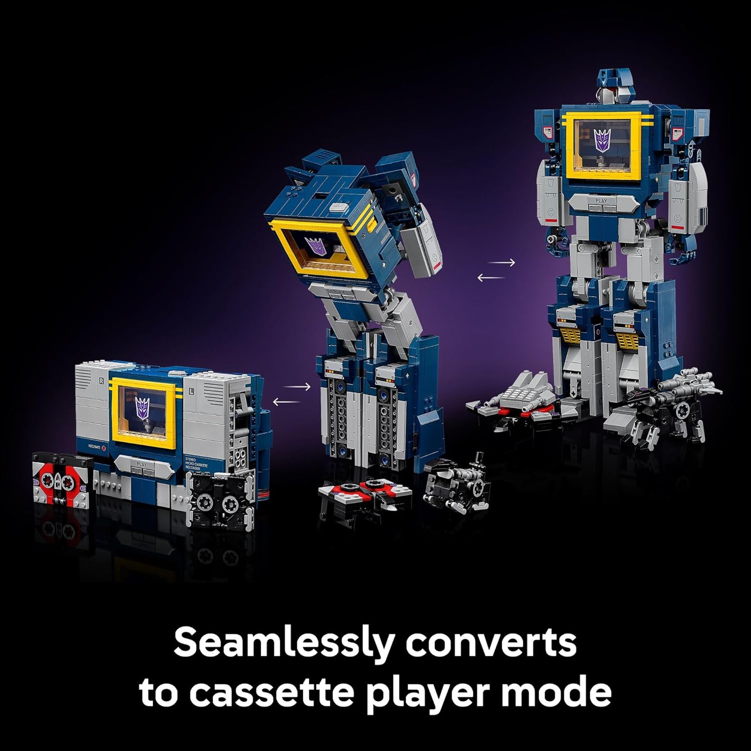 LEGO Icons Transformers: Soundwave - Building Set W/Sound Effects for Adults