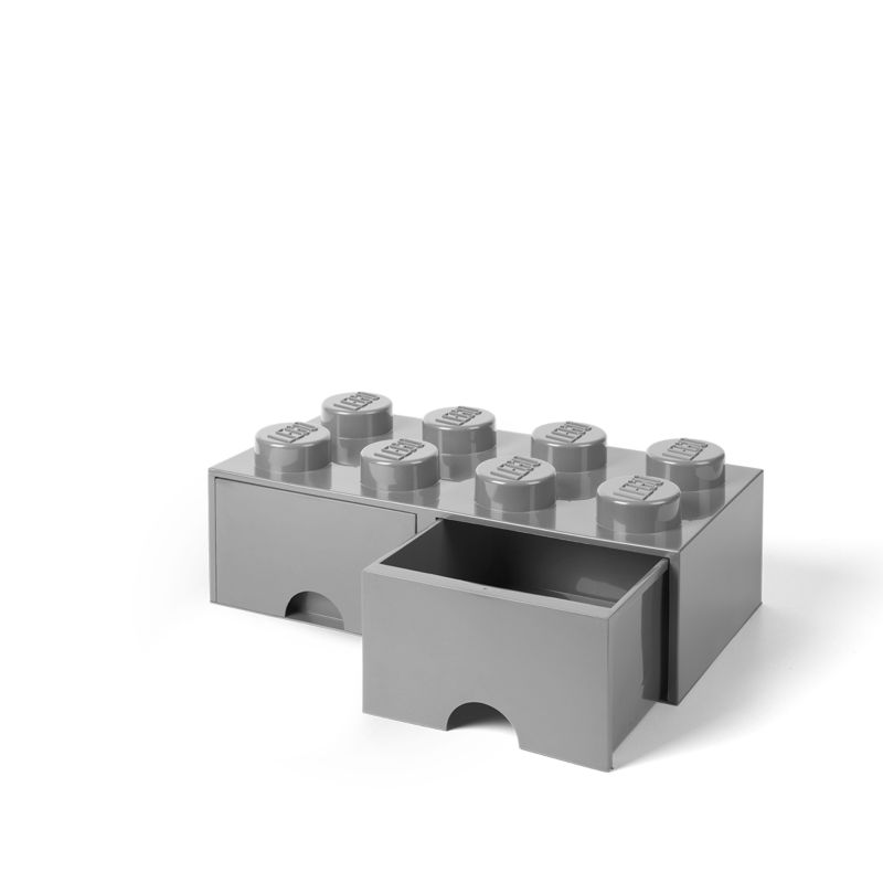 LEGO® 8-Stud Medium Stone Gray Storage Brick Drawer