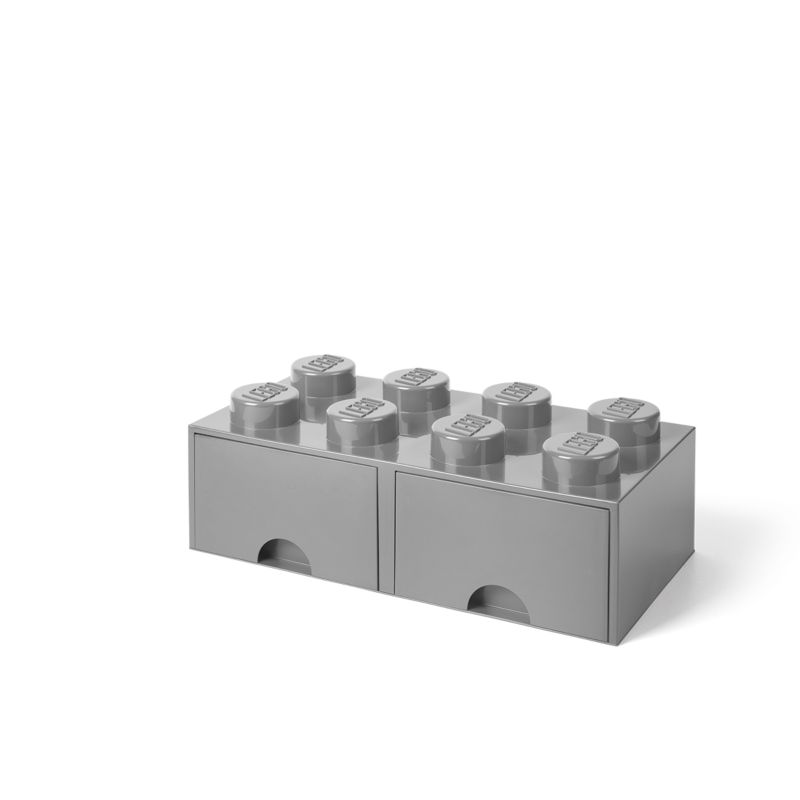 LEGO® 8-Stud Medium Stone Gray Storage Brick Drawer