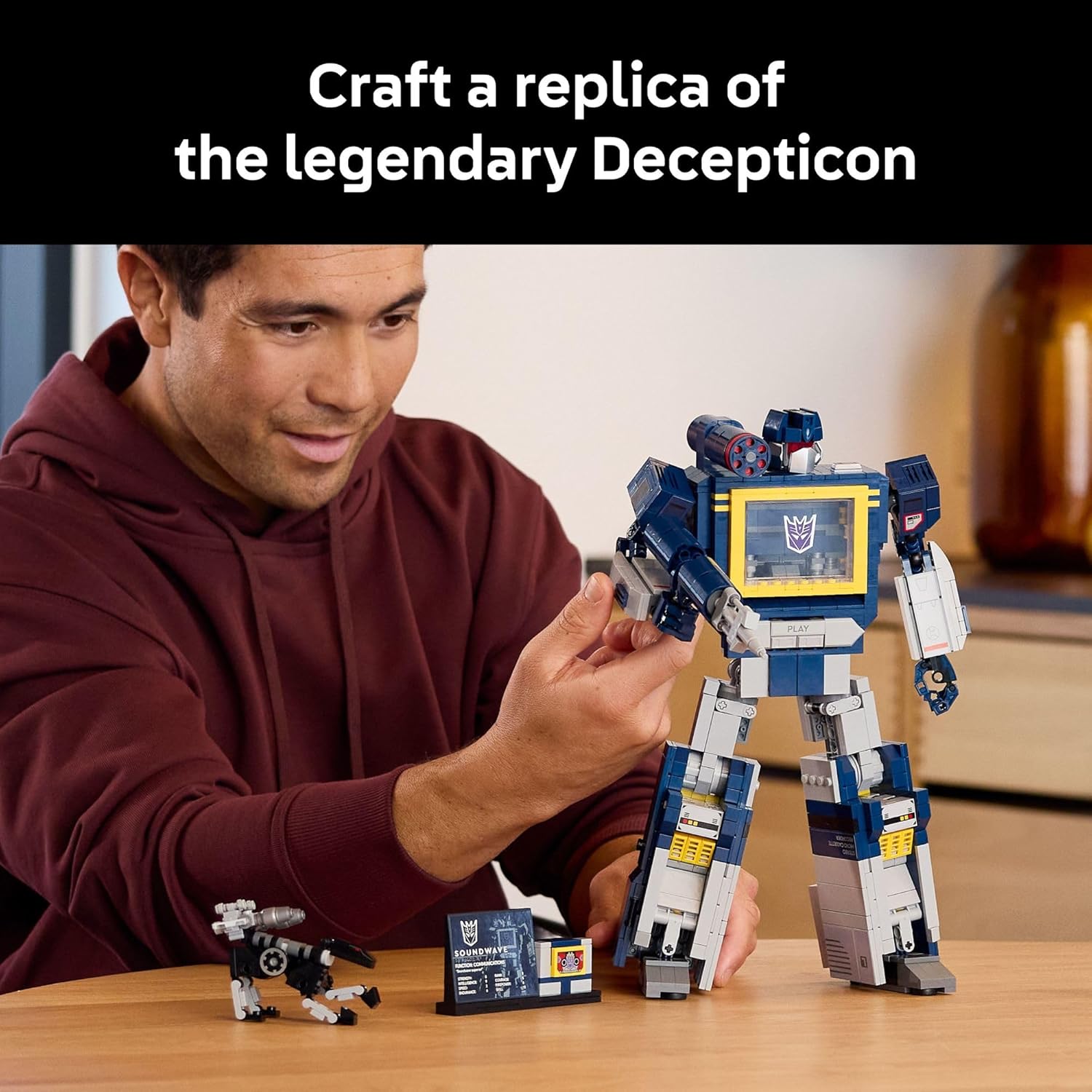 LEGO Icons Transformers: Soundwave - Building Set W/Sound Effects for Adults