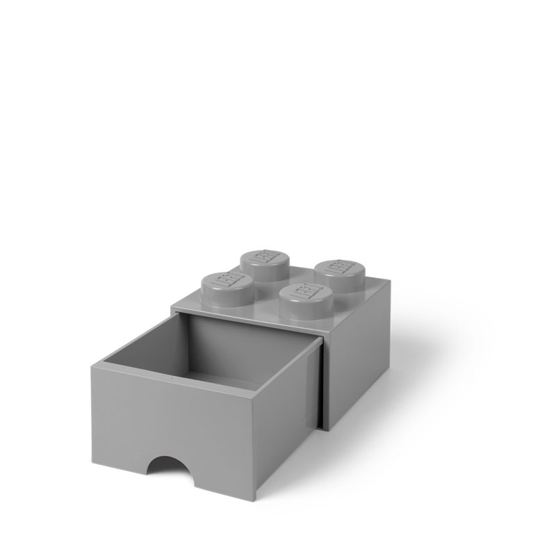 LEGO® 4-Stud Medium Stone Gray Storage Brick Drawer