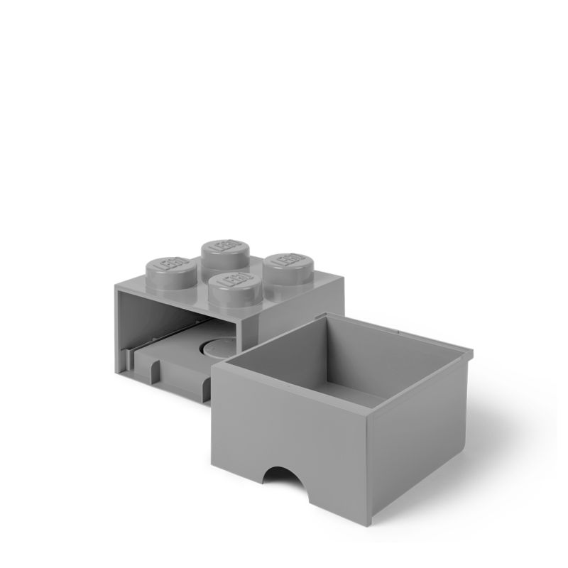 LEGO® 4-Stud Medium Stone Gray Storage Brick Drawer
