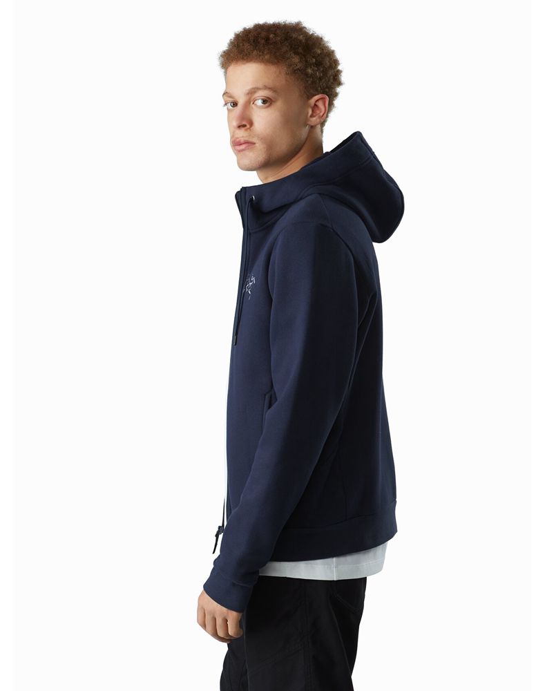 Arc'teryx Bird Emblem Full Zip Hoodie Mens - Blue
