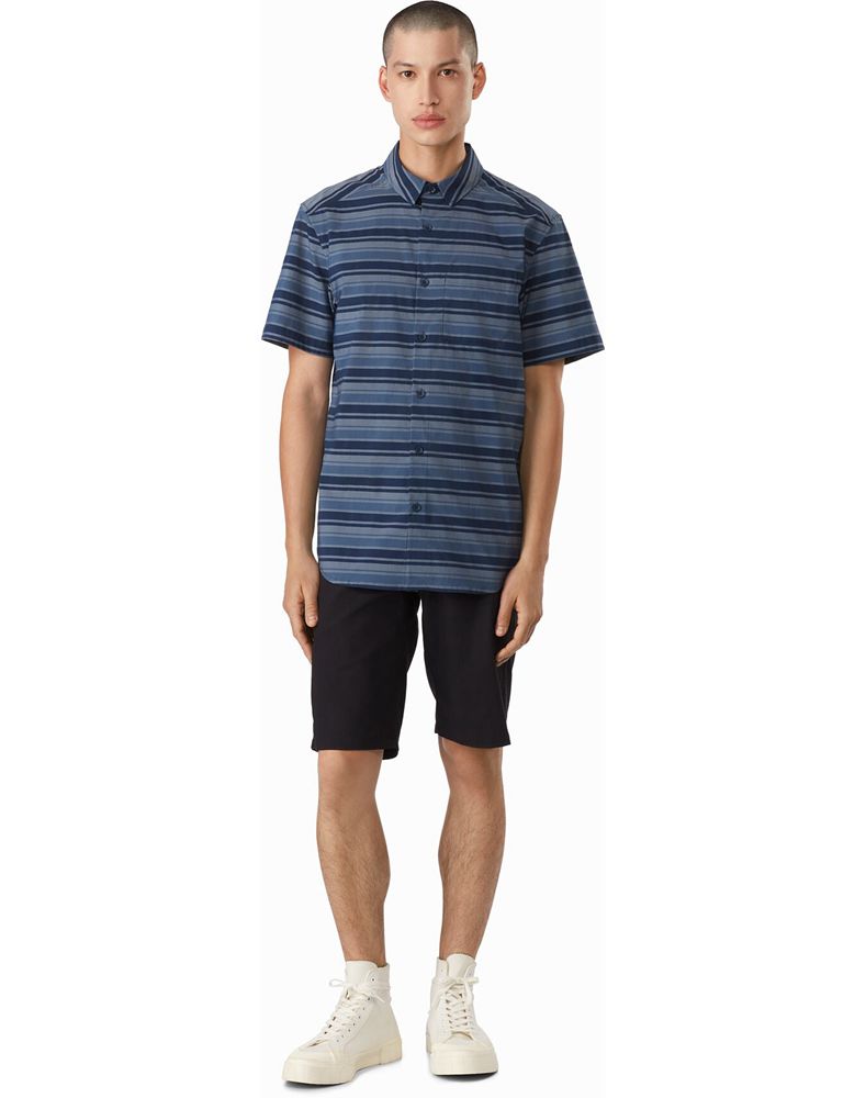 Arc'teryx Brohm Striped SS Shirt Mens - Blue
