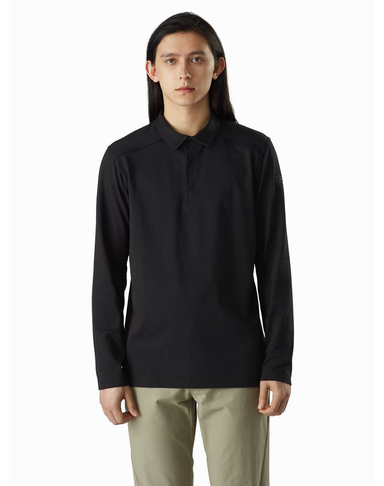 Arc'teryx Captive LS Polo Shirt Mens - Black