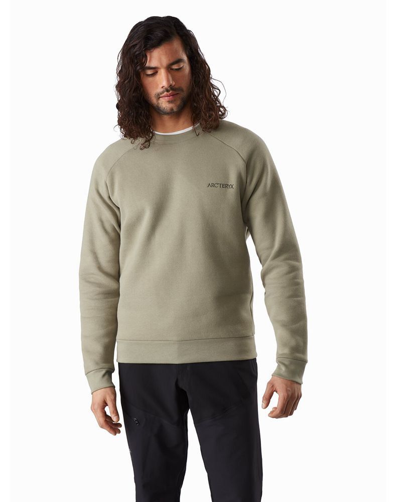 Arc'teryx Word Emblem Crew Neck Fleece Mens - Beige
