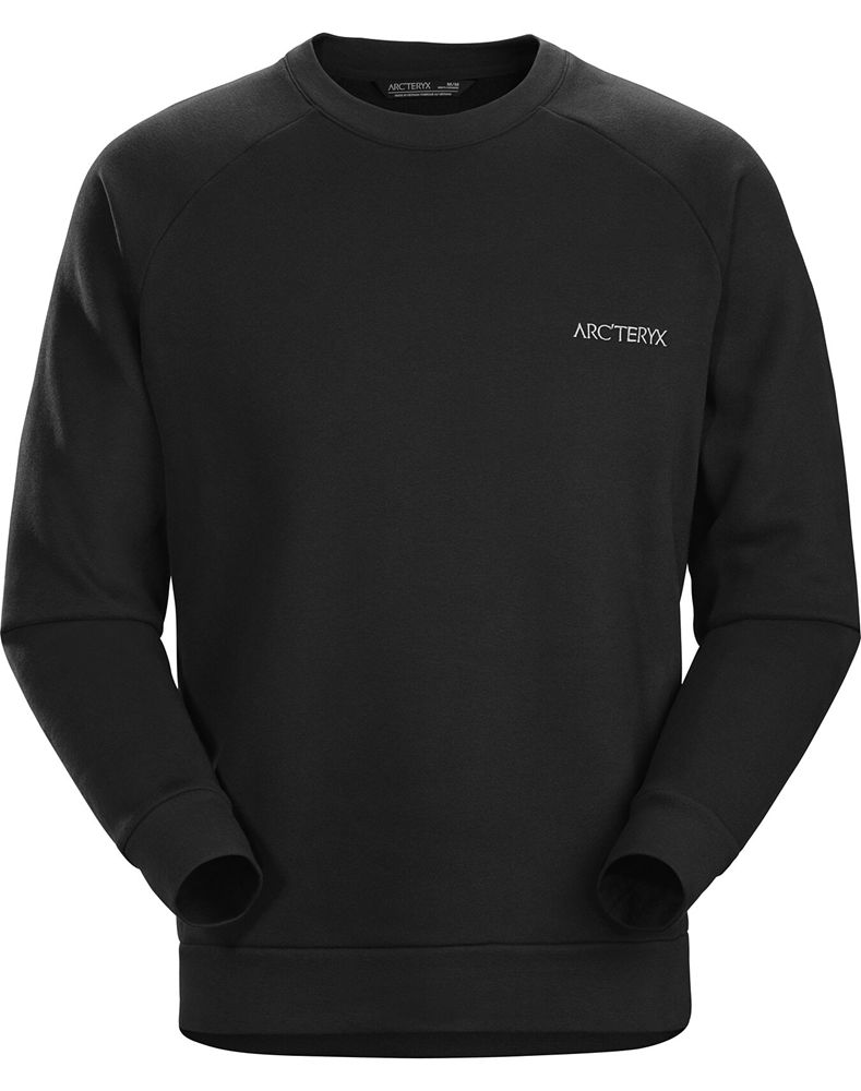 Arc'teryx Word Emblem Crew Neck Fleece Mens - Black