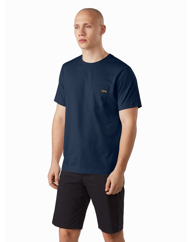 Arc'teryx Cinder Pocket T-Shirt Mens - Blue