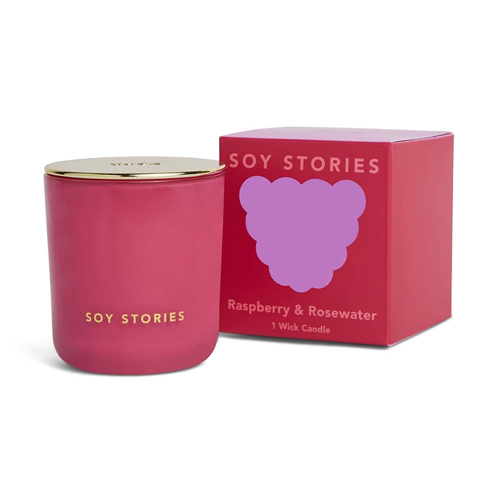 Raspberry & Rosewater 1 Wick Soy Scented Candle