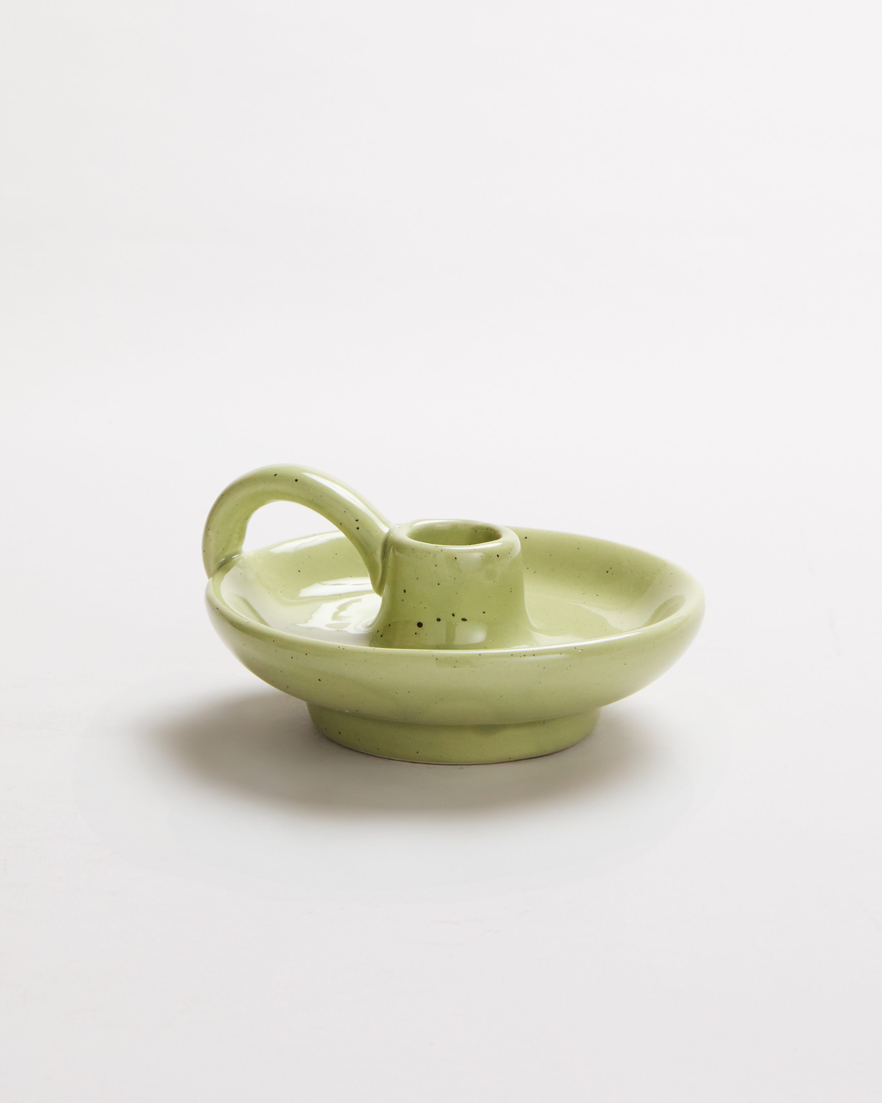 Traditional Ceramic Taper Holder Green