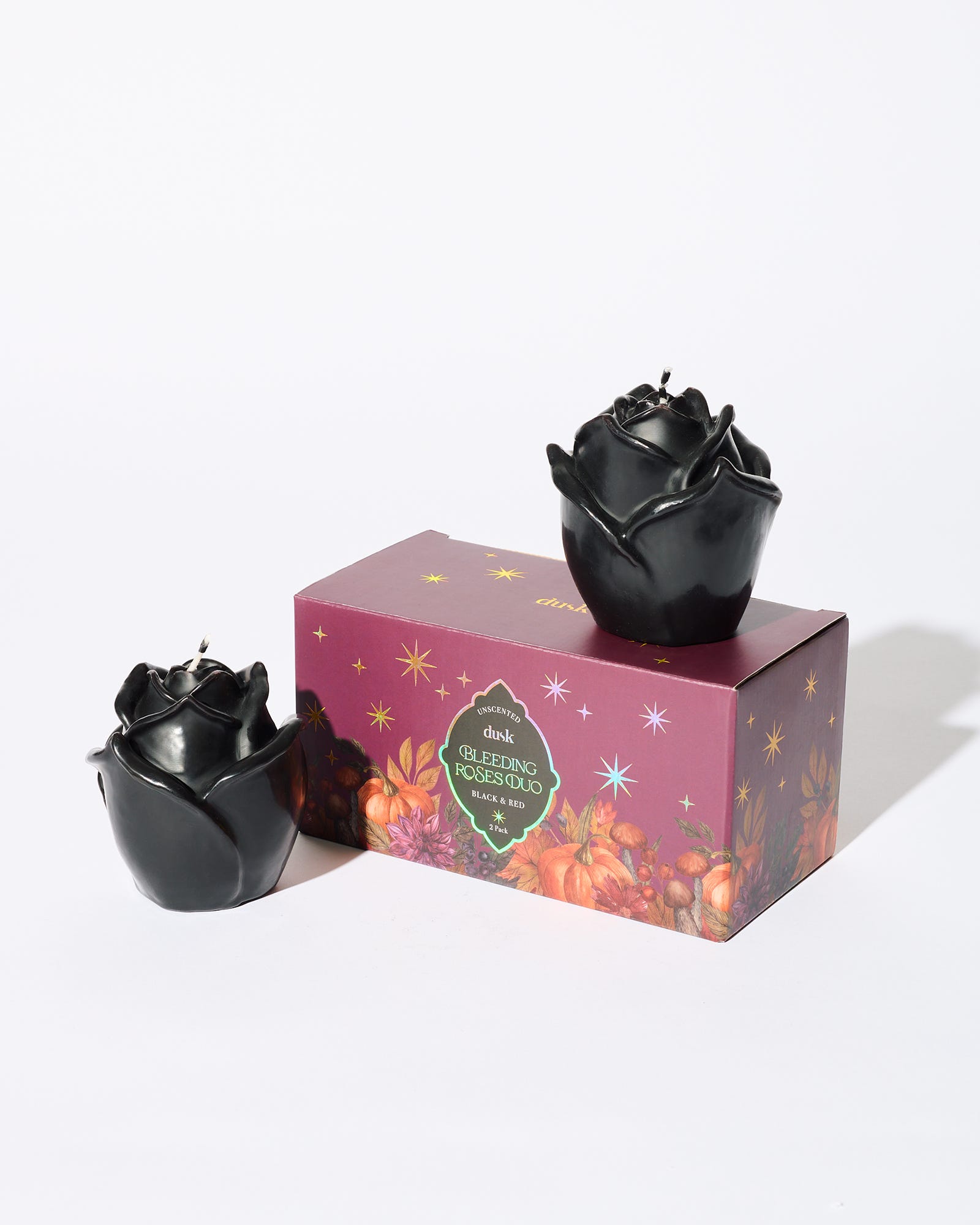 Bleeding Roses Unscented Candle Duo Black & Red 2 x 210g