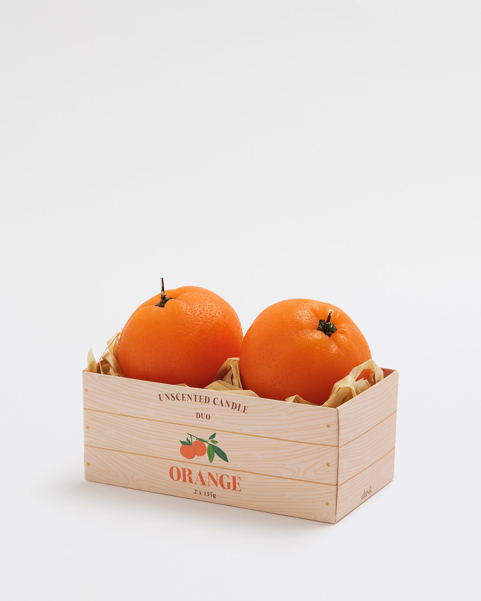 Small Orange Unscented Candle 2pk