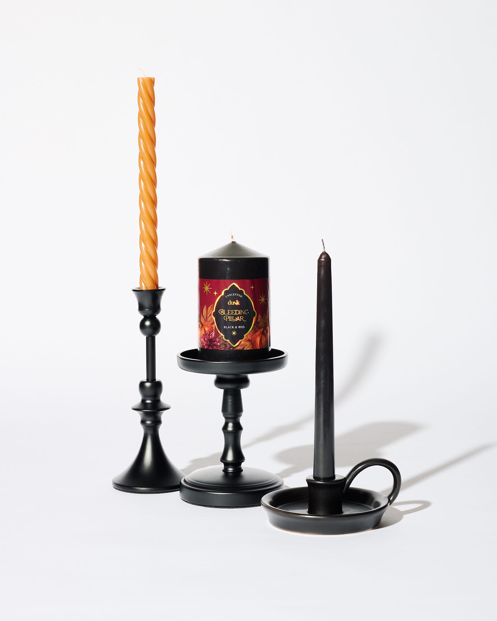 Black Classic Taper Holder Ceramic