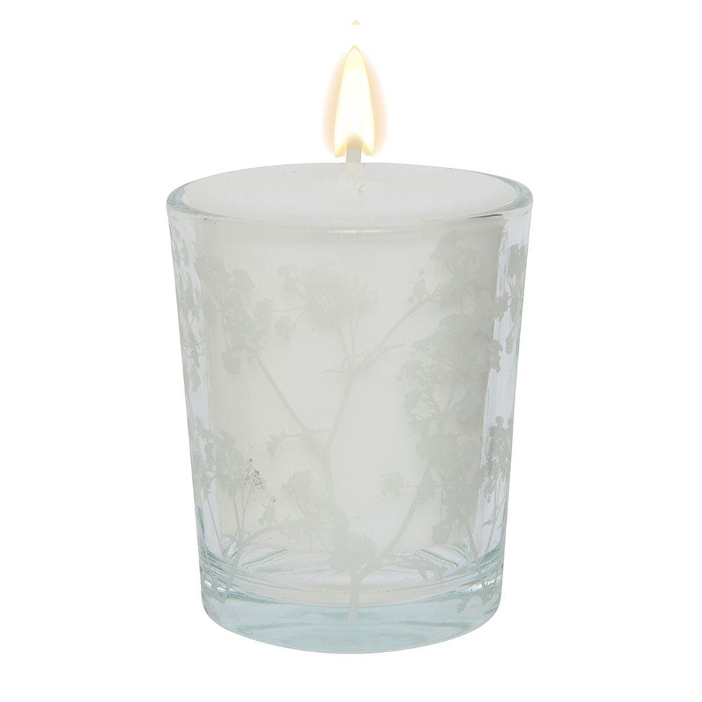 Etched Floral Votive Candle Holder
