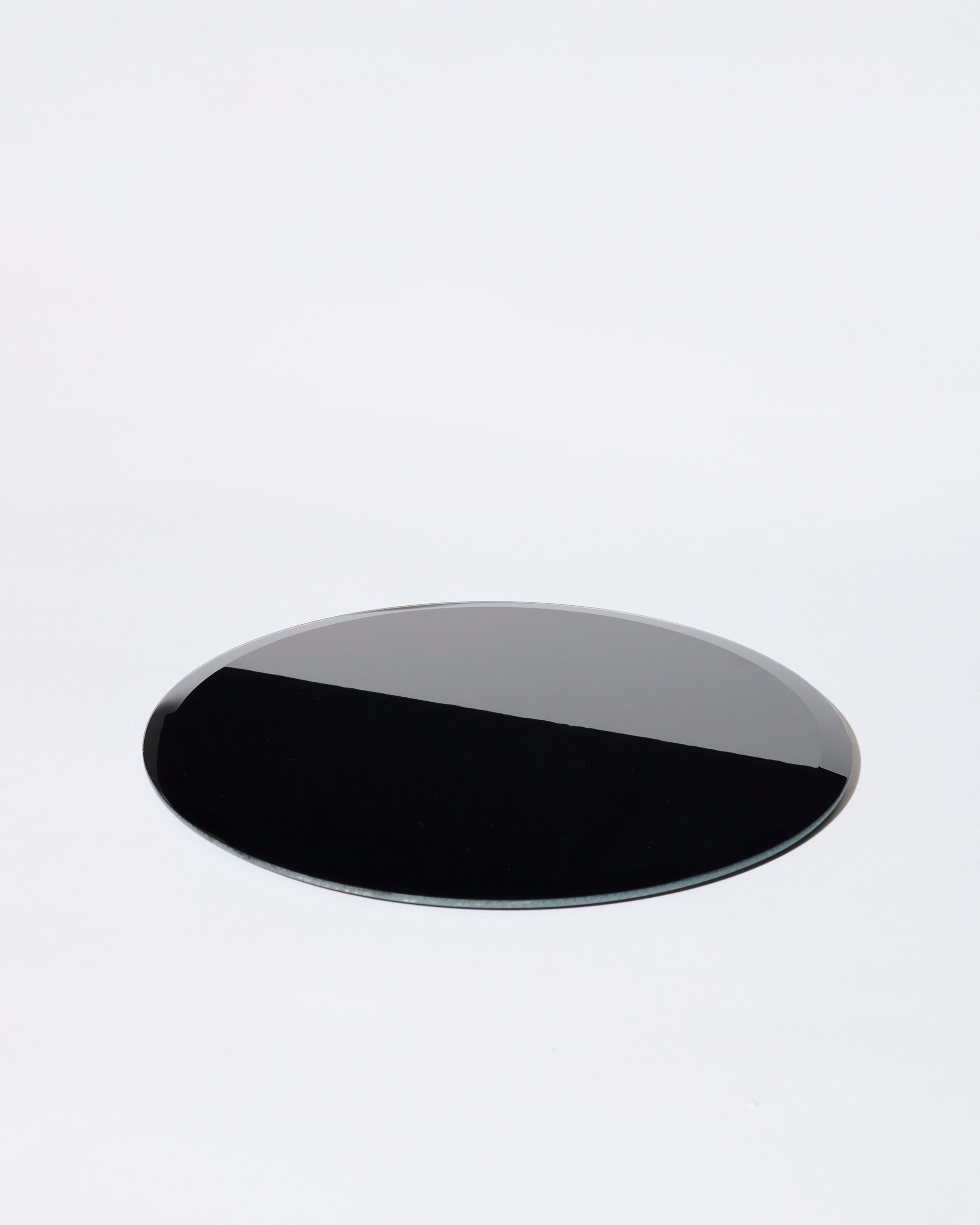 Black Mirror Candle Plate Round 20cm