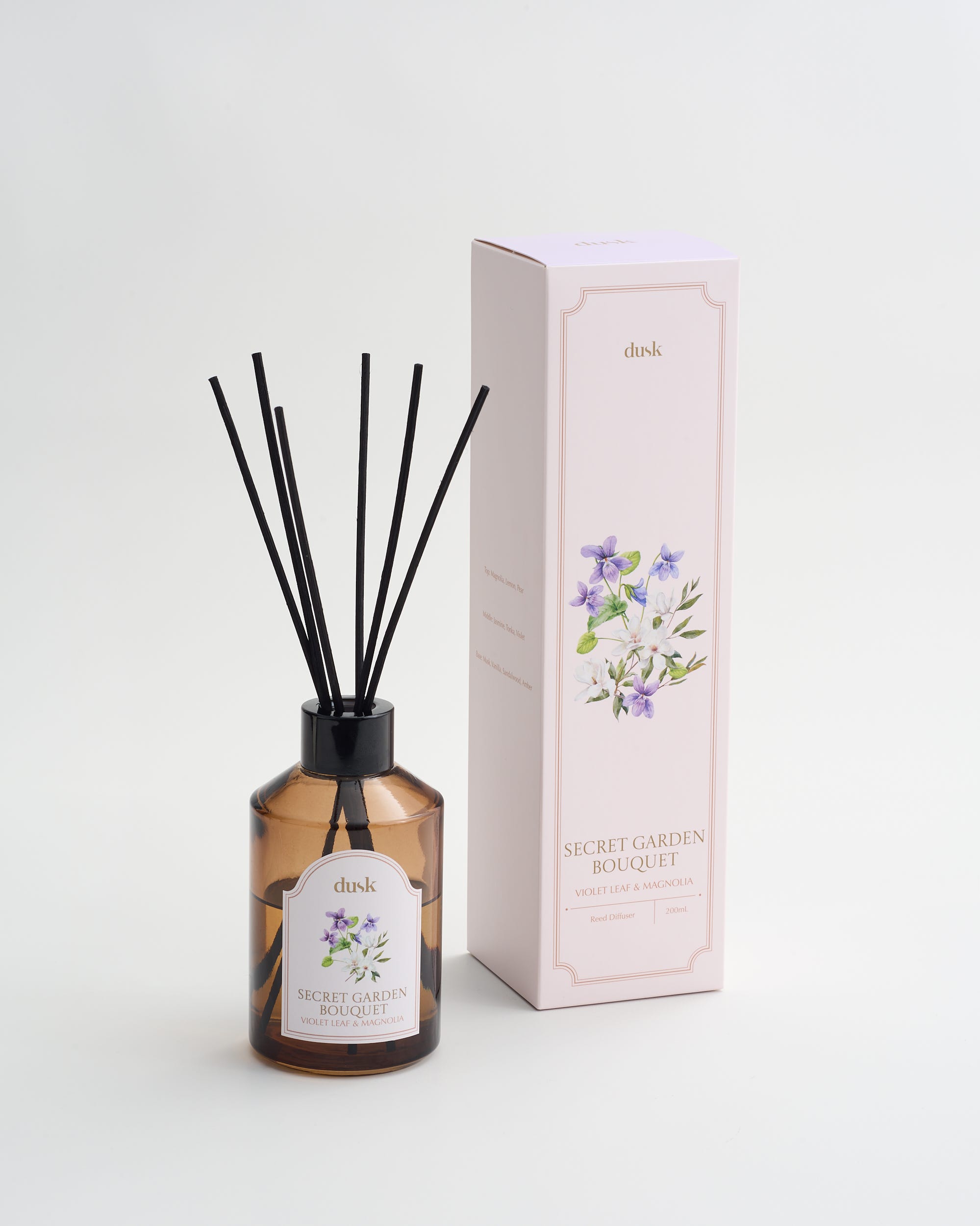 Secret Garden Bouquet Amber Glass Reed Diffuser 200mL