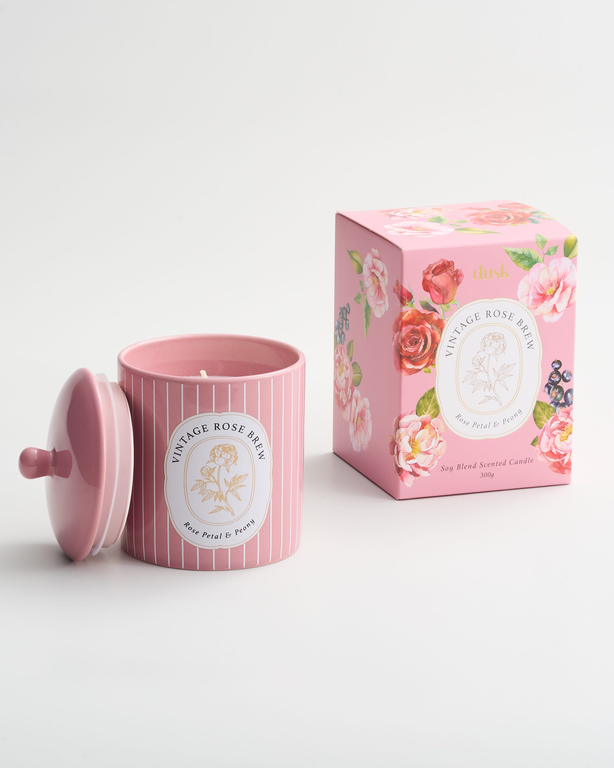 Vintage Rose Brew Ceramic Candle 300g