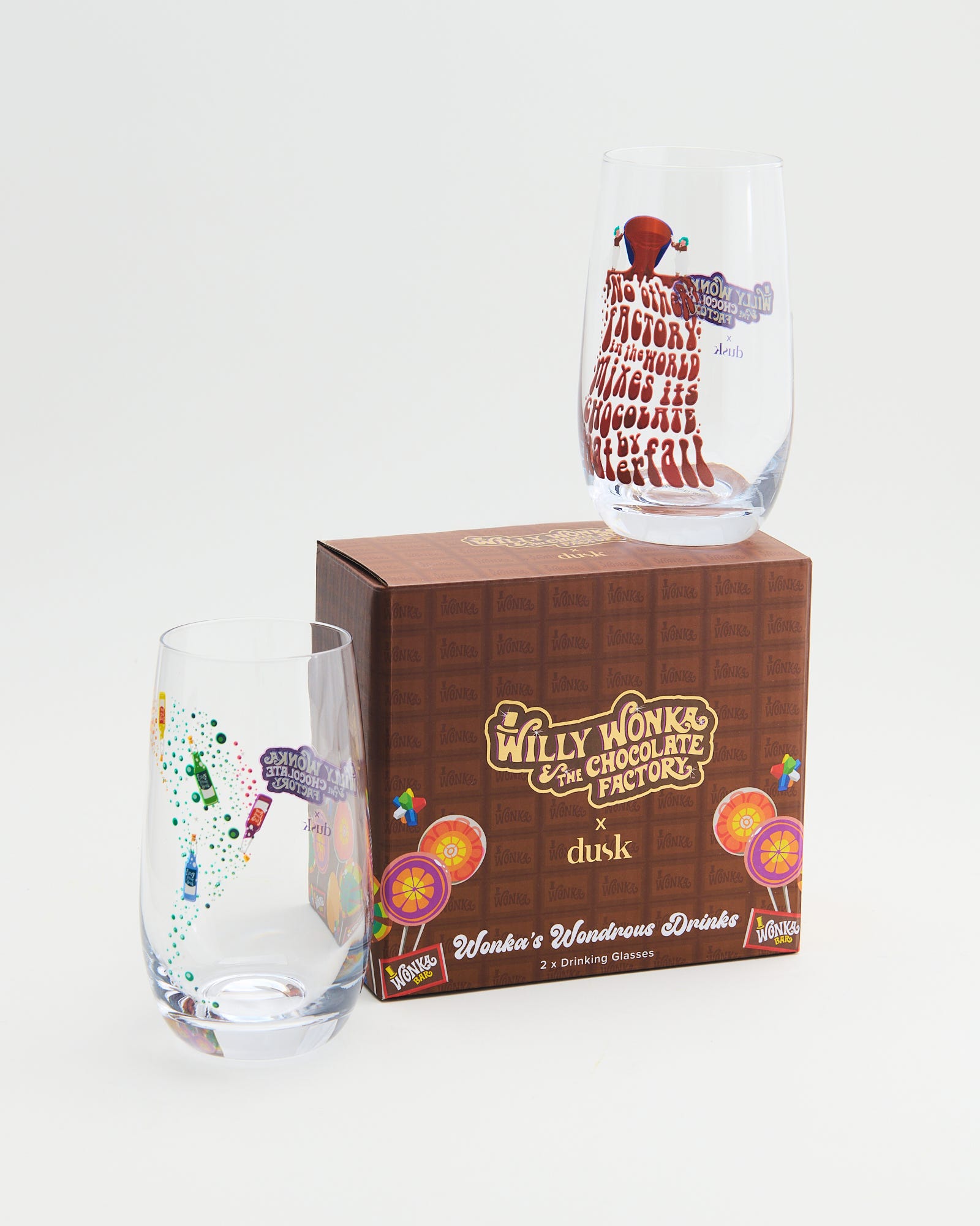 Wonka's Wondrous Drinks 2 x Drinking Glasses