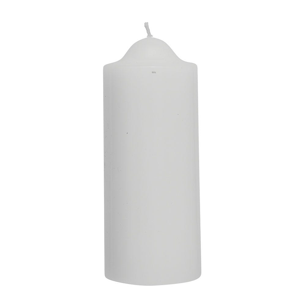 White Unscented Pillar Dome Candle (80x50mm)