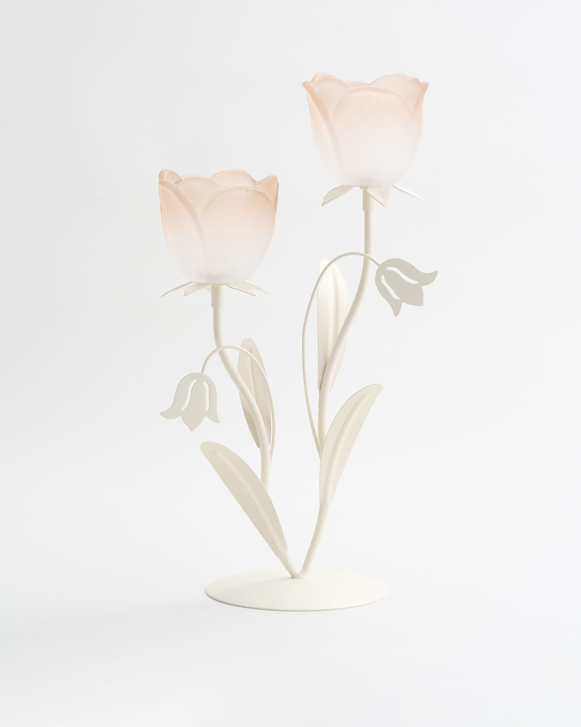 Tulip Glory Tealight Holder 2 Cup Taupe