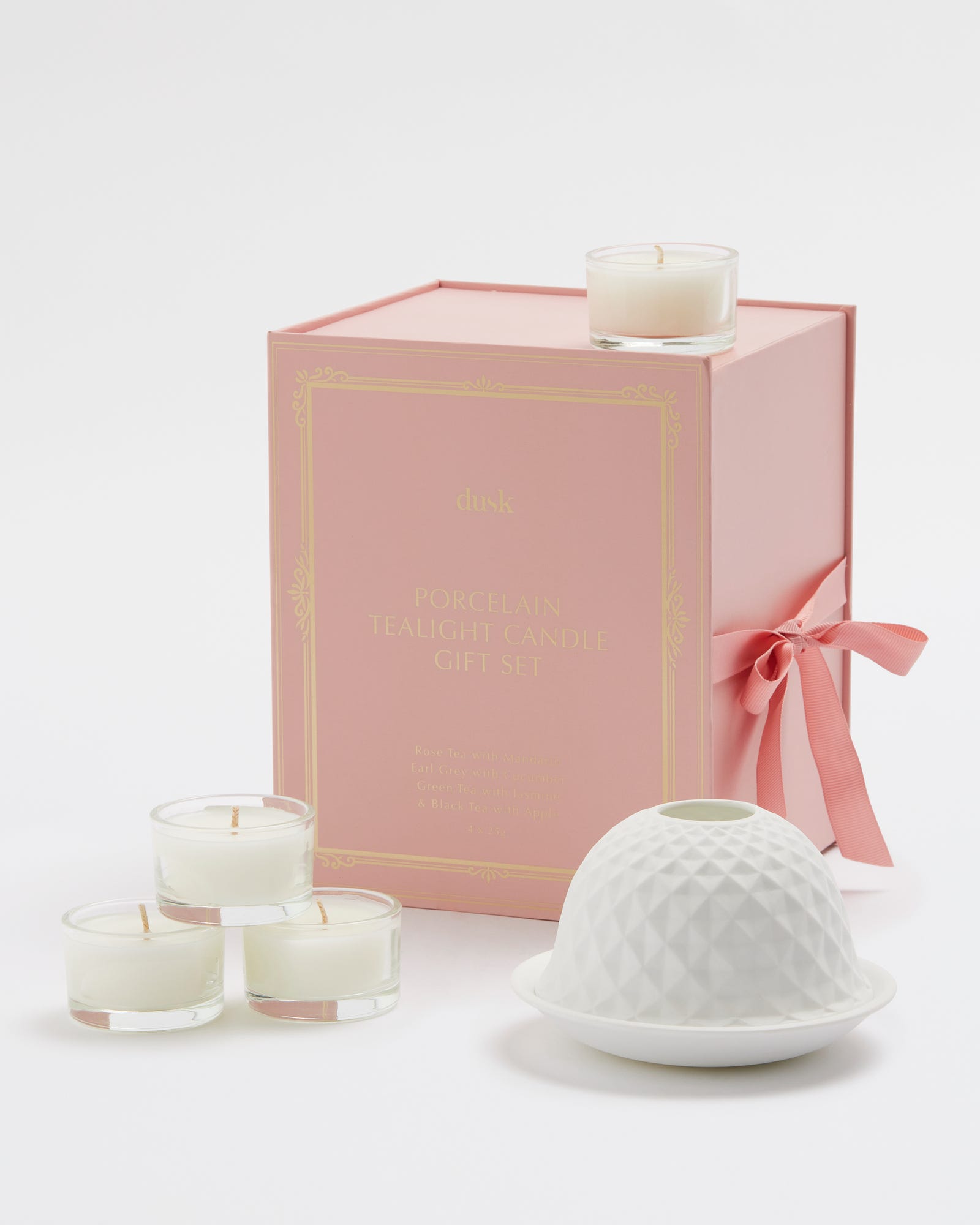 Porcelain Tealight Candle Holder Set of 4