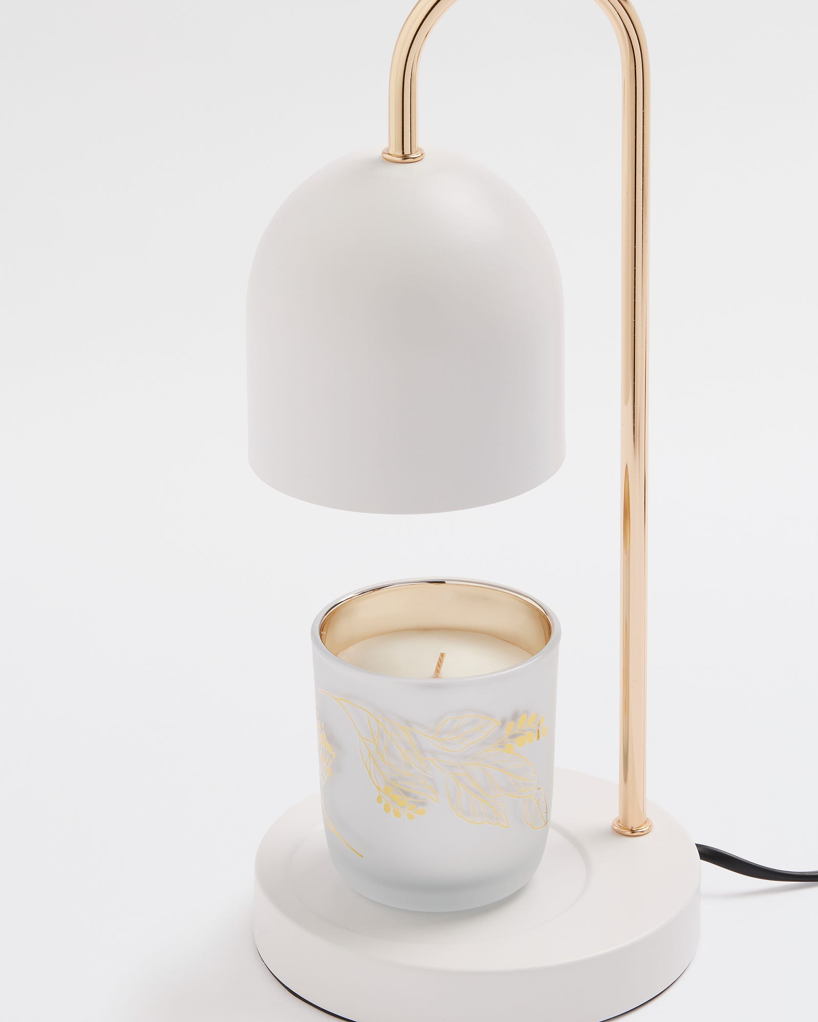 Dome Candle Warmer White Metal