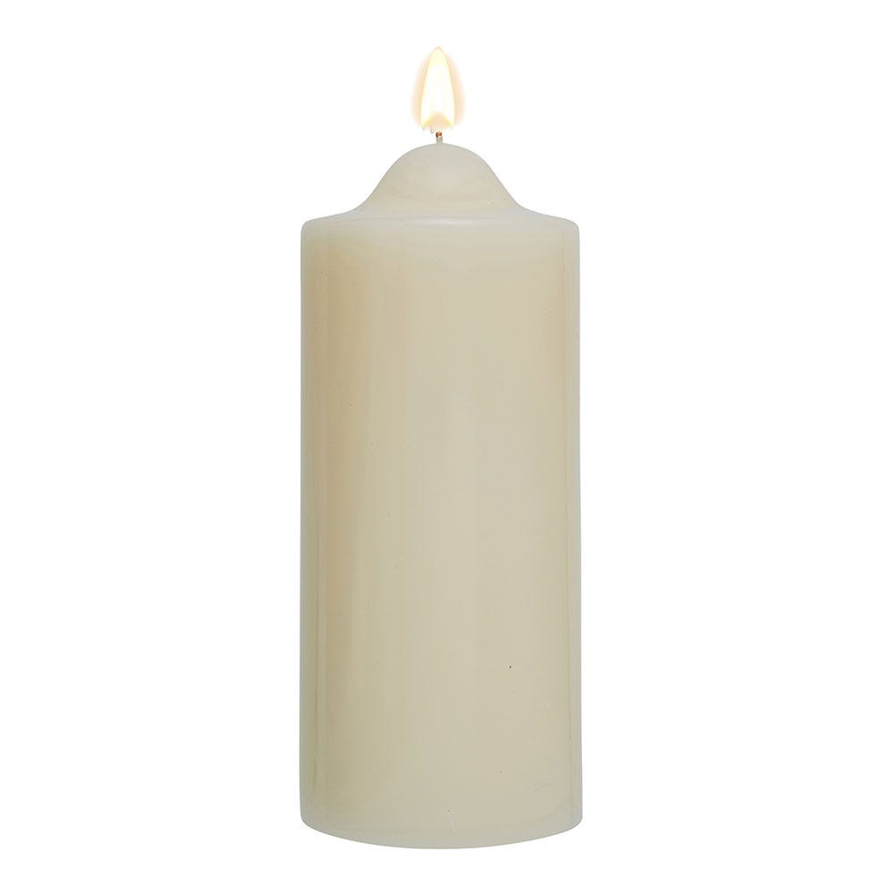 Ivory Unscented Pillar Dome Candle (160x76mm)