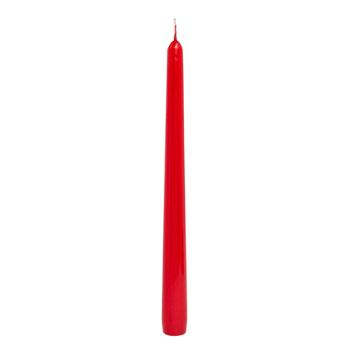 Red Metallic Unscented Taper Candle