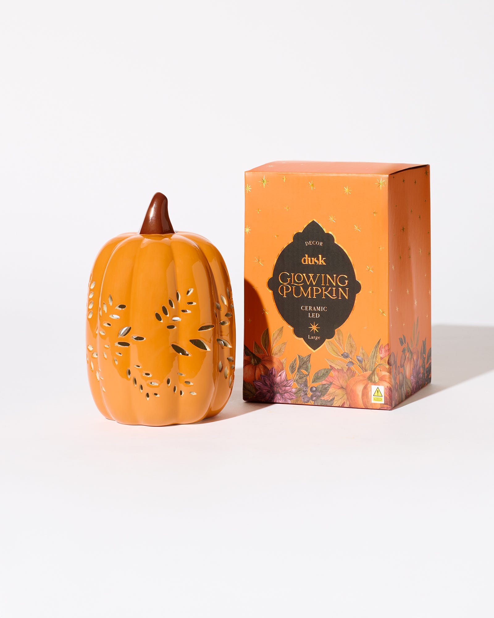 Glowing Pumpkin Large Ceramic LED