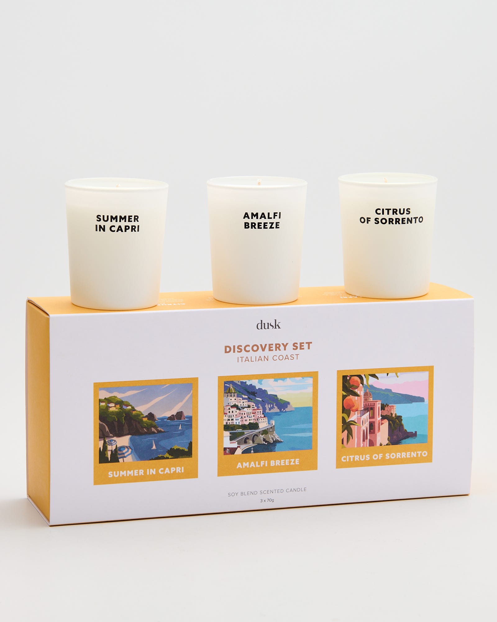 Italian Coast Discovery Set Soy Blend Scented Candle 3 x 70g